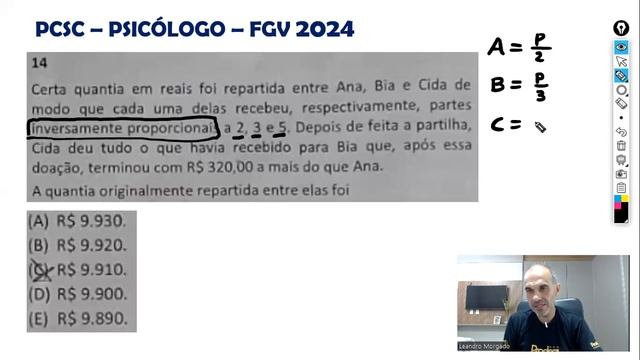 PSICÓLOGO PCSC 2024 - Correção das questões de RLM - FGV смотреть онлайн