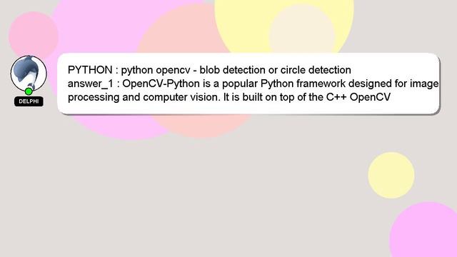 PYTHON : python opencv - blob detection or circle detection смотреть онлайн