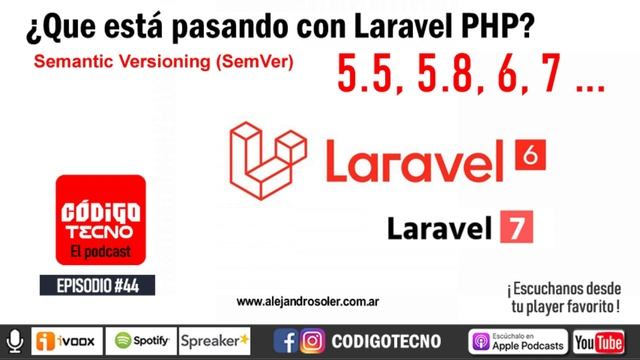 #44 - Laravel 5, 6, 7, 8 .. ¿Qué pasa con Laravel PHP? | CodigoTecno [♫ AUDIO] смотреть онлайн
