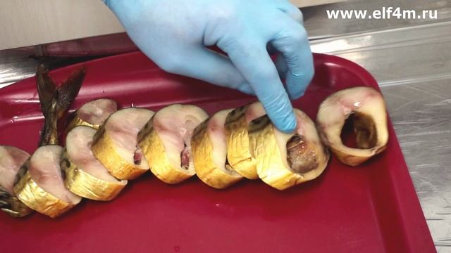 Машина для нарезки рыбы под углом с модульным транспортером. Слайсер - устройство нарезки для рыбы. смотреть онлайн