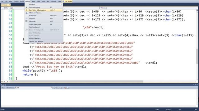 ASCII Table Generator in C++ смотреть онлайн
