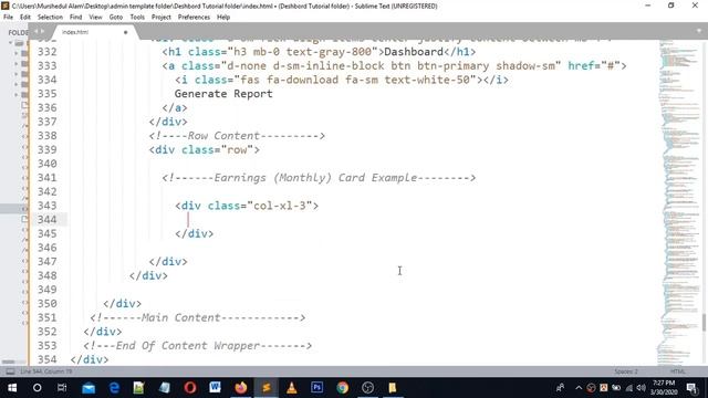 Web Design Beginners Tutorial 2020 Bangla Admin Dashboard Template Design by bootstrap 4 Part 9 смотреть онлайн