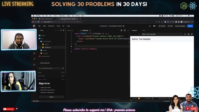 Day 07: Solving 30 Problems in 30 Days | Bootstrap CSS Header Component | Praveen Kumar | Sohini смотреть онлайн