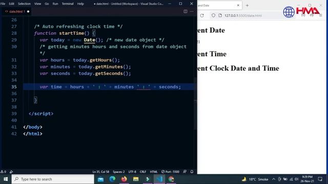 Create Auto Refreshing Time Every 1 Second Using JavaScript | Current Date and Time Using JavaScrip смотреть онлайн