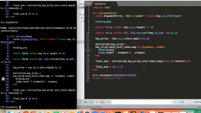 Lecture #1 Ruby Basics - binding.pry tips смотреть онлайн