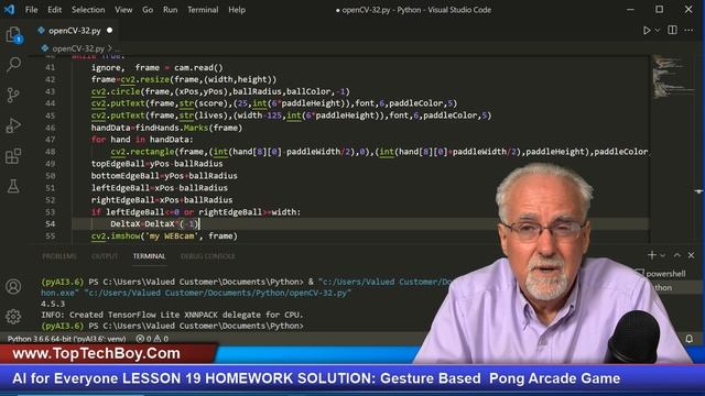 AI for Everyone LESSON 19 HOMEWORK SOLUTION: Gesture Based Pong Arcade Game смотреть онлайн