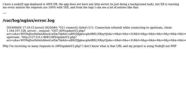 Why there are so many /API/updateV2.php logs in nginx from AWS Elastic Beanstalk? смотреть онлайн