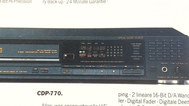 Sony Catalog 1990 CD Player ESPRIT CDP-R1 /X7ESD/338ESD/228ESD/970/770/C900 | DAT Sony DTC-300S/ D1