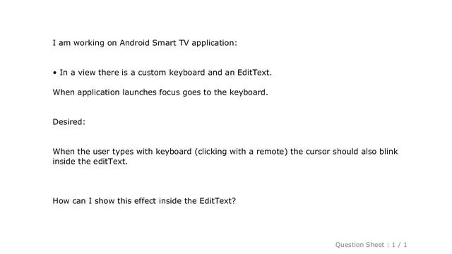 Android : Showing Cursor inside EditText when focus is not on EditText смотреть онлайн