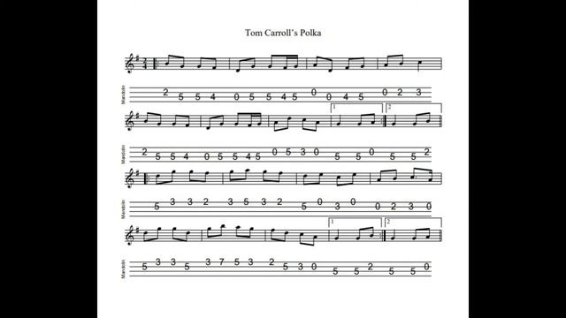 Tom Carroll's Polka - in G Major, tabbed for mandolin and played by Aidan Crossey смотреть онлайн