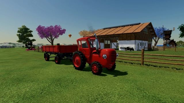 TRANSPORTING FARM ANIMALS, HORSE, COW, SHEEP & CHICKEN by COLORED TRACTORS - Farming Simulator 22 смотреть онлайн