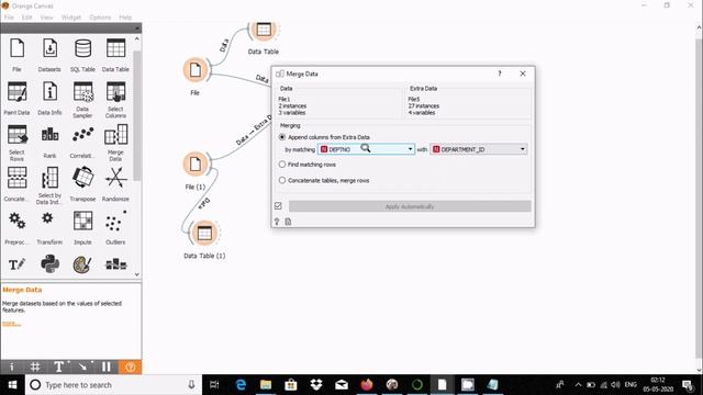 Merge Data In Orange | Combining Tables In Orange