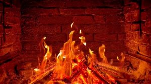Костер на весь экран. Камин. Звук костра . Треск дров.