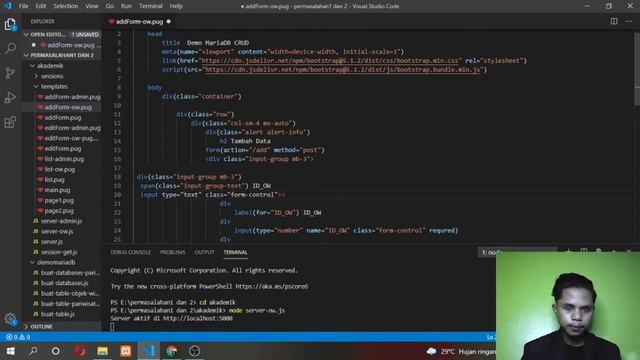 #52. Implementasi Node js, pug dan Bootstrap 5 смотреть онлайн