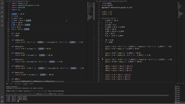 python と julia の速度比較（ホジキン・ハクスレーモデル） смотреть онлайн