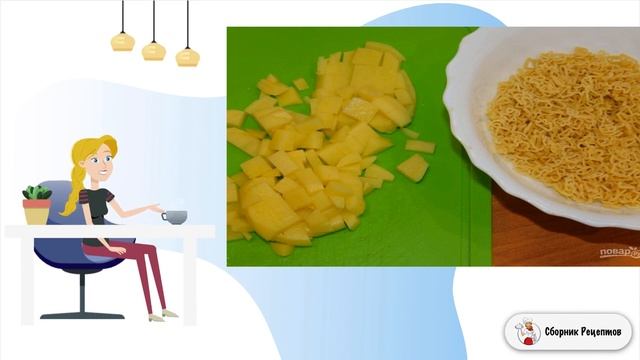 Куриный суп с вермишелью и кабачками