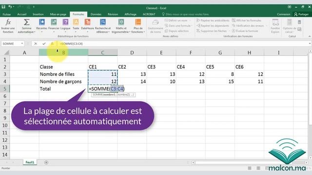 #6 calculer avec Excel : La fonction somme смотреть онлайн