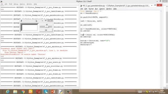 GUI-Graphics in Python using frame,labelframe,panedwindow,spinbox,scale,schrollbar-Telugu-Lesson-67 смотреть онлайн