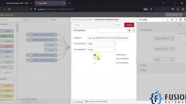 005 | Write/Update Multiple Tag Values of Prosys OPC-UA Simulation Server from Node-RED Dashboard |