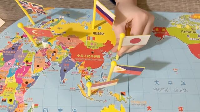 Wooden Map of the World and Flags Puzzle | Match the Flags to the Right Country | KC Fun World смотреть онлайн
