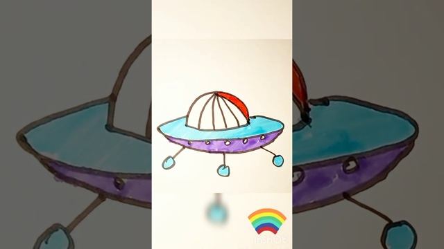 Рисуем маркерами НЛО, Как нарисовать НЛО, Для Детей. #Shorts смотреть онлайн