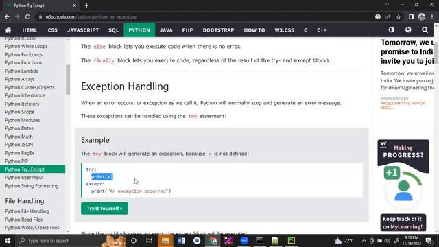 Python Try Except , Regular expression and PIP package смотреть онлайн