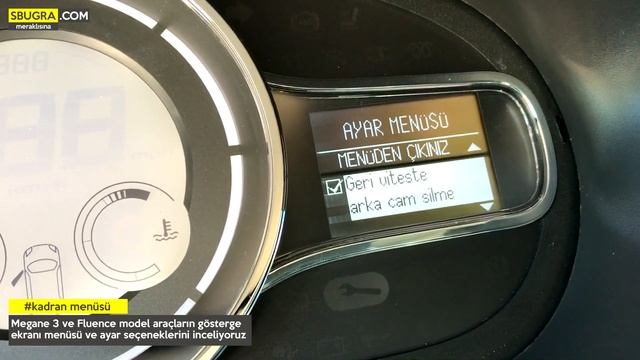 Megane 3 / Fluence Ayar Menüsü Seçenekleri Ve Kullanımları