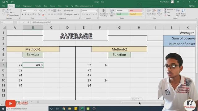 Average in MS Excel// Formula & function смотреть онлайн