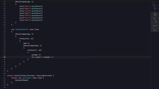 Monthly Calendar View App SwiftUI Xcode Tutorial смотреть онлайн