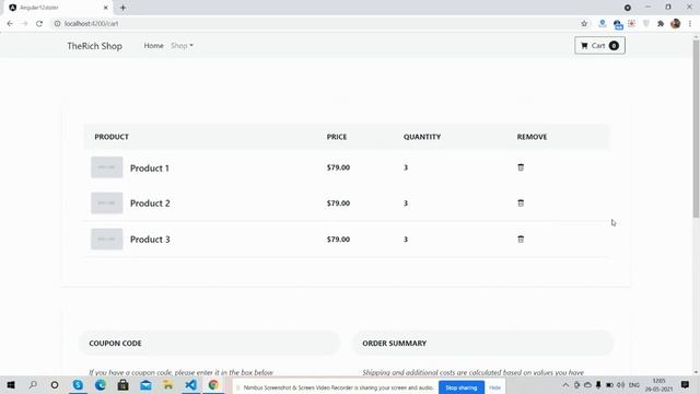 Angular 12 Bootstrap 5 Ecommerce Test Project - Part 3 Cart Page смотреть онлайн