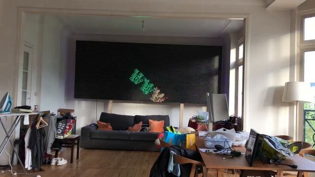 ESP 32 WiFi artnet glediator 123*48 35 universes ws2812b led wall смотреть онлайн