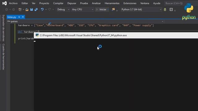 Eliminar elementos - del() - Listas III - Curso Python básico a avanzado - Capítulo 12 смотреть онлайн