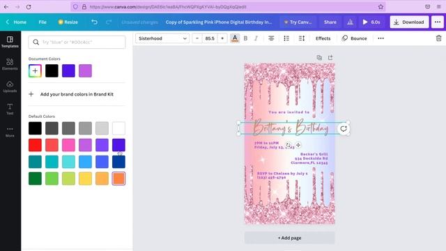 How to use DIY Digital Birthday Video Invitation | Canva Template | Bonita Bliss Etsy Shop смотреть онлайн