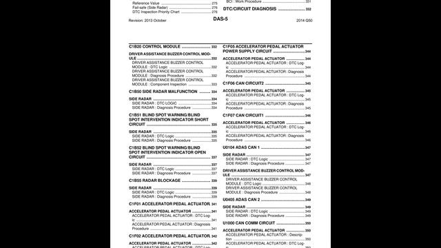 ? 2014 Infiniti Q50 - Driver Assistance System (Section DAS) - PDF Manual (620 Pages) - Free Auto. смотреть онлайн