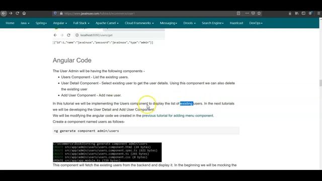 FullStack E-commerce Website - Online Book Store using Angular 8 + Spring Boot- List Existing Users смотреть онлайн