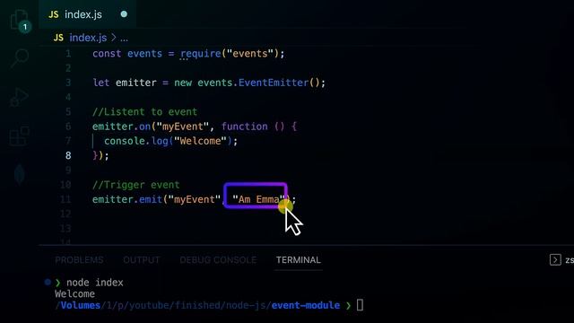 Node.js EventEmitter смотреть онлайн