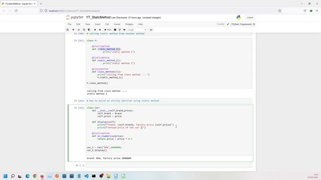 #5 How to create a utility function using static method | #python #pythontutorial #pythonprogrammin смотреть онлайн
