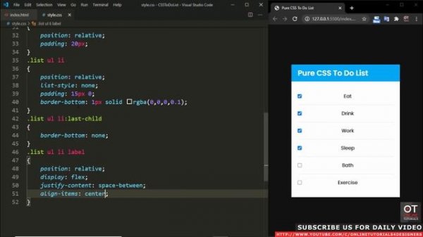 How To Create a To Do List Using Html & CSS | Simple CSS3 Todo List