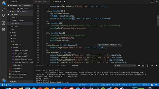 Using the Cordova Media Plugin смотреть онлайн