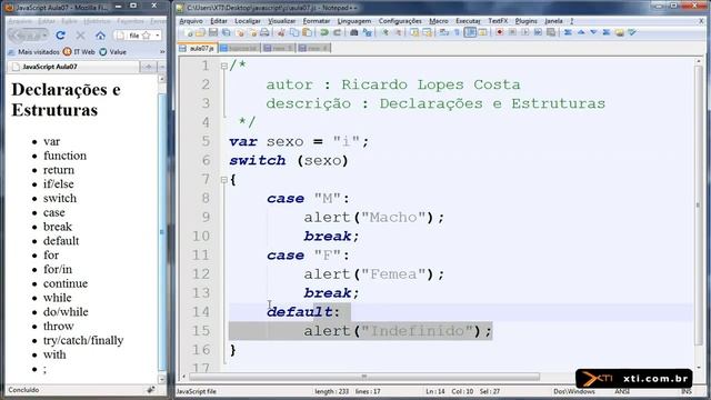 Universidade XTI JavaScript - 17. Estrutura Condicional switch ) смотреть онлайн