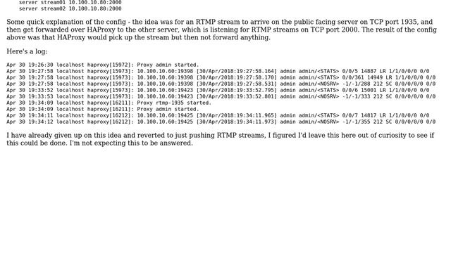 Pushing TCP RTMP live stream through HAProxy (2 Solutions!!) смотреть онлайн
