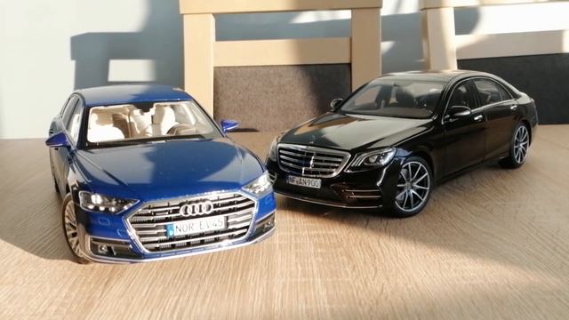 Audi A8L Vs. Mercedes S Class W222 X2 Norev 1:18