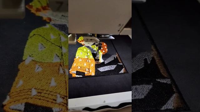 Вышивка Зеницу по аниме "Клинок, рассекающий демонов" смотреть онлайн
