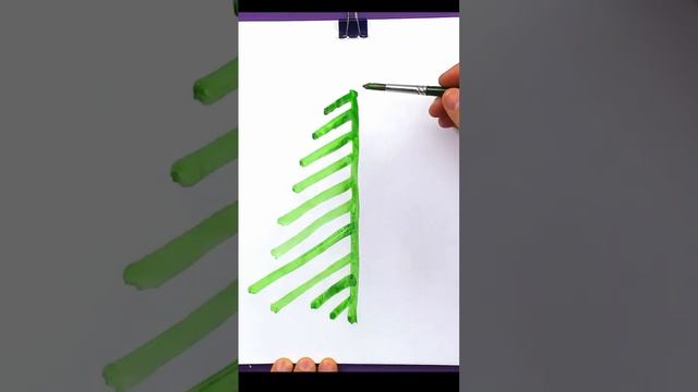 Рисуем красками на новый год ёлочка ￼ #простыерисунки смотреть онлайн