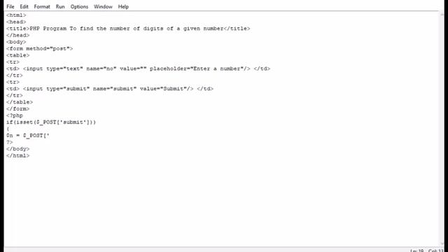 PHP Program To find the number of digits of a given number смотреть онлайн