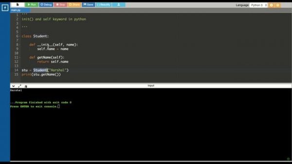 Python Tutorial For Beginners | init method and self keyword in python