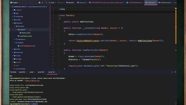 Slim 4 Authentication (Lesson 10: Database Migrations, Seeds, & Factories) смотреть онлайн