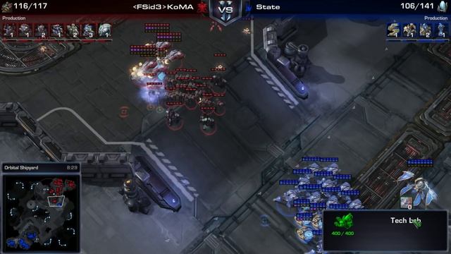 Starcraft -- Legacy of the Void -- State (P) vs KoMA (T) on Orbital Shipyards смотреть онлайн