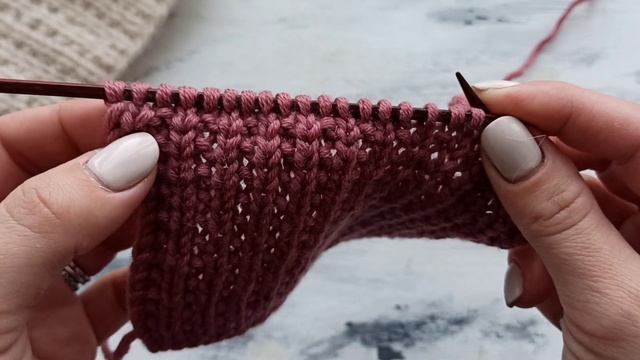 Классный простой двусторонний узор спицами. смотреть онлайн