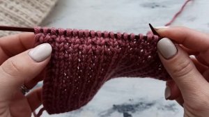 Классный простой двусторонний узор спицами.